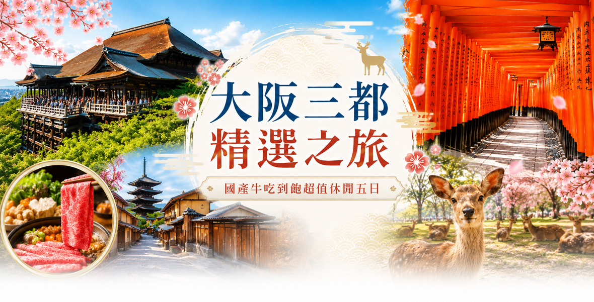 大阪三都精選之旅 國產牛吃到飽超值休閒五日(星宇)