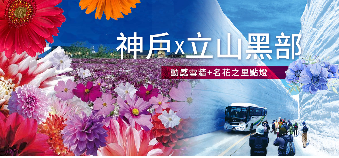 神戶立山黑部動感雪牆 名花之里點燈五日(長榮)