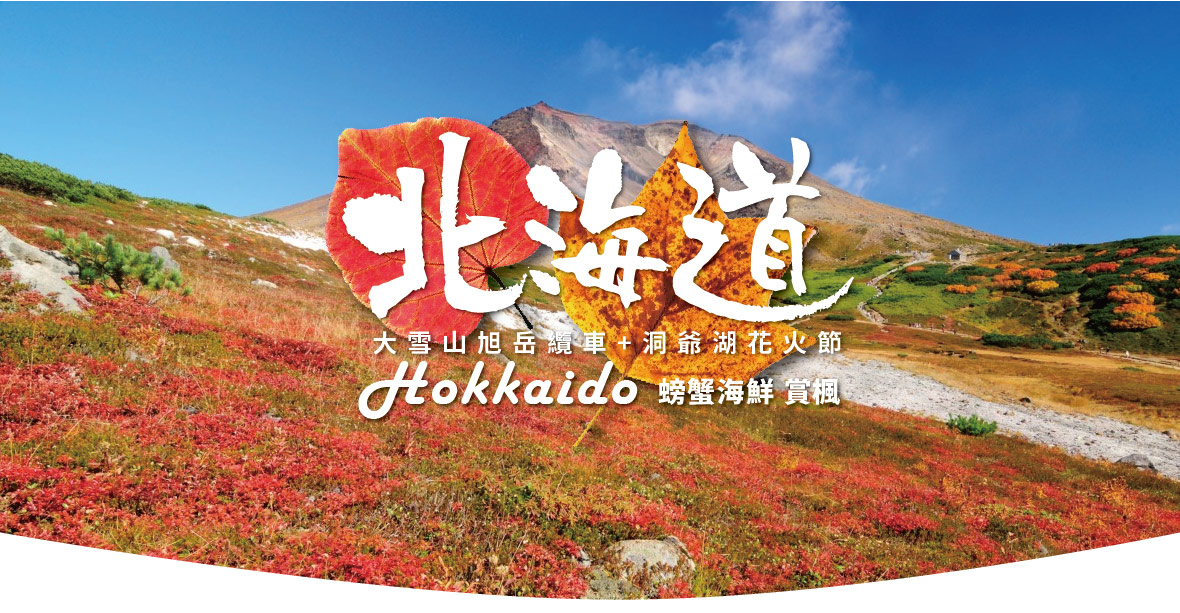 北海道大雪山旭岳纜車 洞爺湖花火節 螃蟹海鮮賞楓五日(亞航)