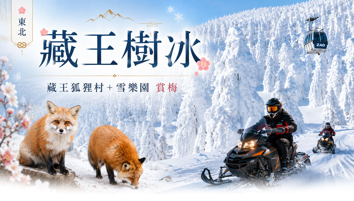 東北藏王樹冰 藏王狐狸村 雪樂園賞梅五日(酷航)