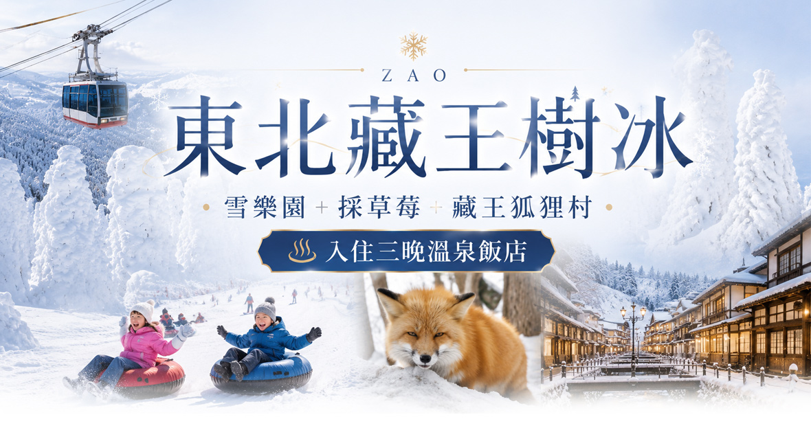東北藏王樹冰 雪樂園 採草莓 藏王狐狸村3晚溫泉美食五日(星宇)