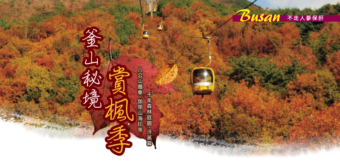 釜山秘境賞楓季5天(不走人蔘保肝)【真航】園