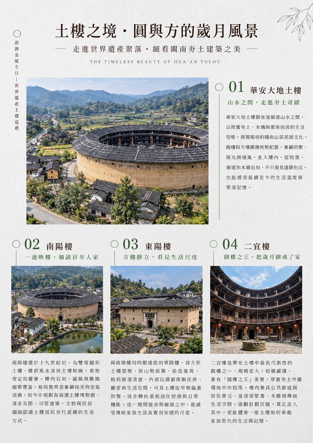 櫻花園、世界遺產土樓、鼓浪嶼