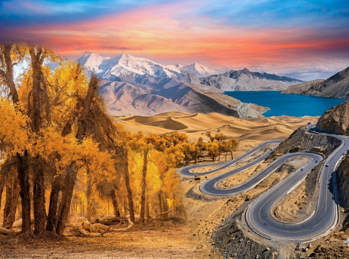 《素易遊》【南疆13日】雙胡楊林＋帕米爾高原一次走完｜盤龍古道600彎 × 塔克拉瑪干沙漠｜獨家雙點進出．自由行｜無購物